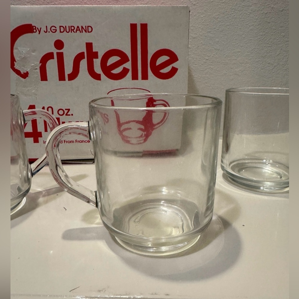 Vintage JG Durand French Cristelle Coffee/Tea Cup (Set of 4) Break Resistant - Picture 3 of 10